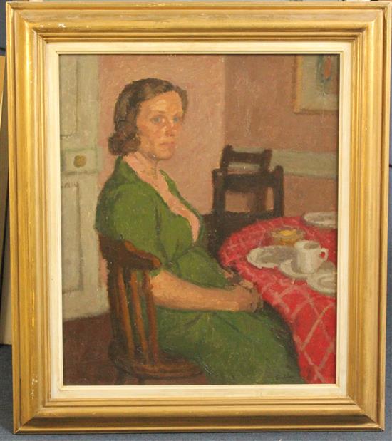 Robert Buhler (1916-1989) Portrait of Mrs Small-Rogate 1942, 23.5 x 19.5in.